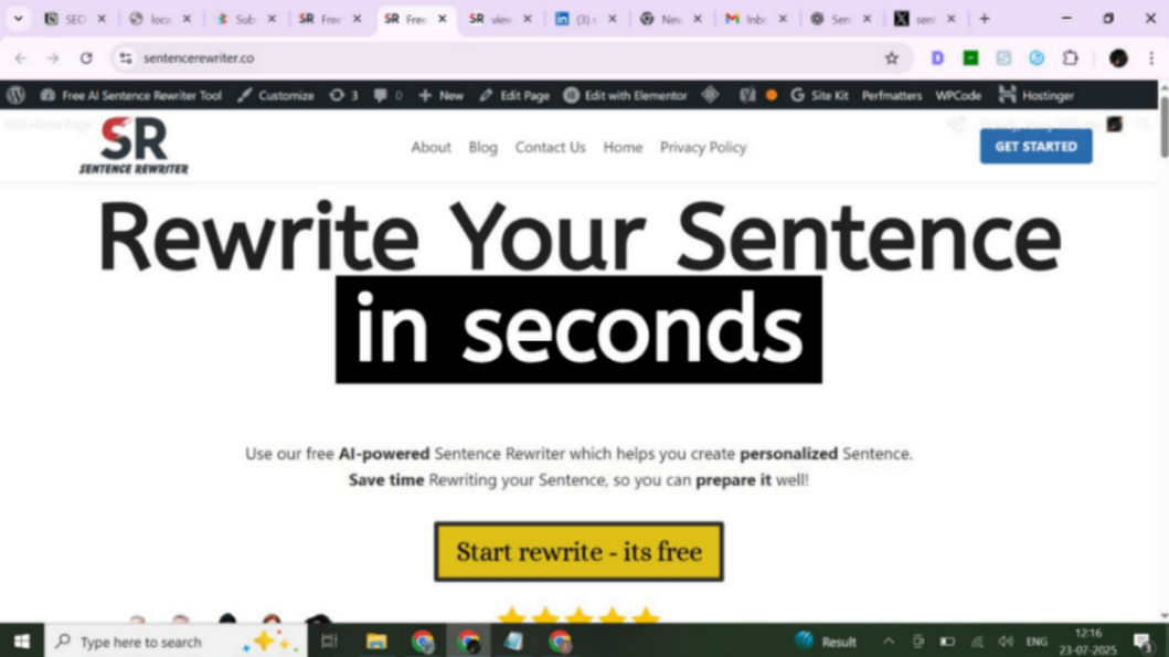 senetnce rewriter screenshot and logo